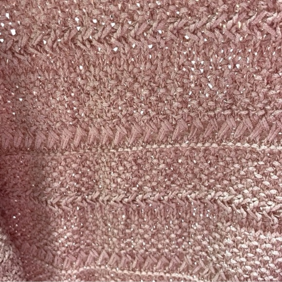 CHICO’s Shine Stitch Detail Pullover Sweater in Rose Pink/Cream in Size 2 (10) - Picture 6 of 6